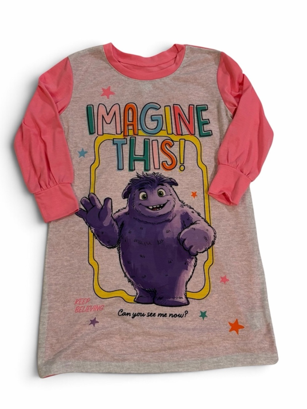 Girls' Pink & Gray 'Imagine This!' Long Sleeve Character Top